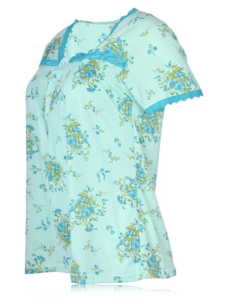 JEFFRICO Womens Capri Pajama Set 2 Piece Short Sleeve Top & Capri Pants 5201C