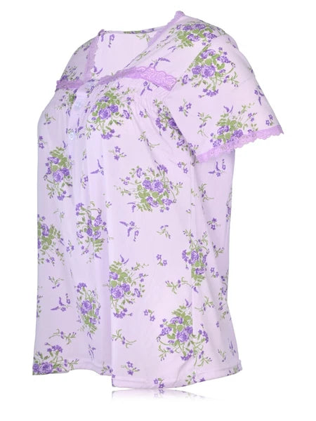 JEFFRICO Womens Capri Pajama Set 2 Piece Short Sleeve Top & Capri Pants 5201C