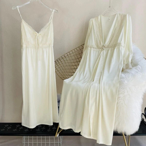 2023  Women's robe pajama set sexy lace suspender pajama dress bathrobe