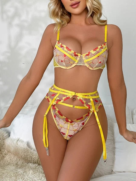 Women Sexy Lingerie Sleepwear Underwear Nightwear Babydoll Lace Bra Thong Set US