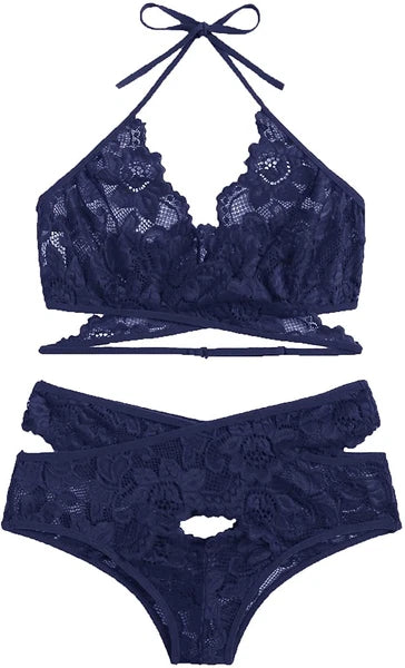 Two Piece Women Sexy Lingerie Set Lace Bra and Panty Set Babydoll Sleepwear US