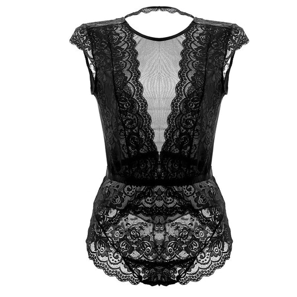 Womens Sexy Lingerie Lace Romper Teddy One Piece Bodysuit Babydoll Sleepwear US