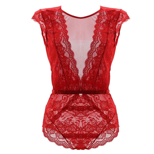 Womens Sexy Lingerie Lace Romper Teddy One Piece Bodysuit Babydoll Sleepwear US