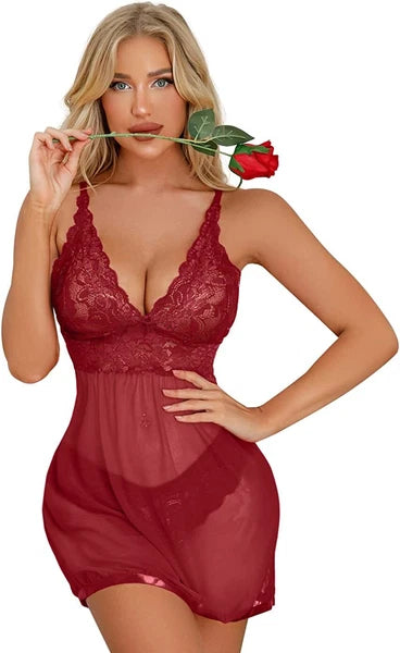 Lingerie-Underwear-Sleepwear-Sexy-Women-Pajamas -Lace-Babydoll-Nightwear-Pajamas