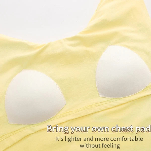 Women's Summer Soft Cool With Built-in Bra Pad Breathable Sports Pajamas Set-