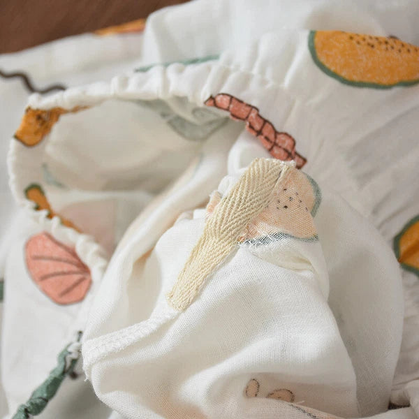 Women Pajamas Set 100% Cotton Printed Sleepwear Casual Nightwear Gauze Home Wear