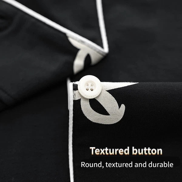 Women's Pajamas Set Long Sleeve Cardigan Bow Print Comfortable Antibacterial Homewear-