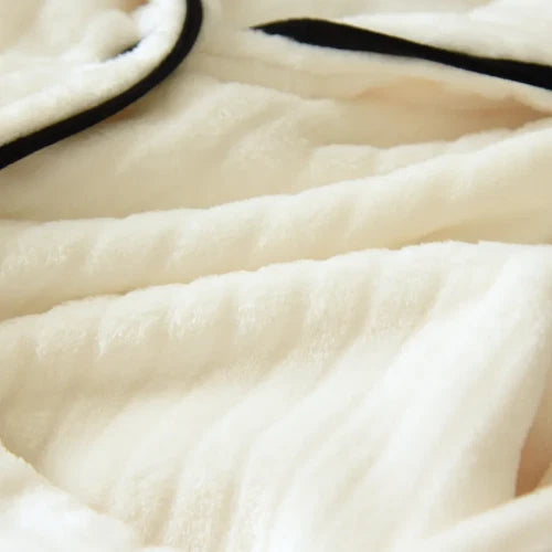 Warm Coral Fleece Pajamas Women Flannel Couple  Lapel Home Men's Sleepwear Suit