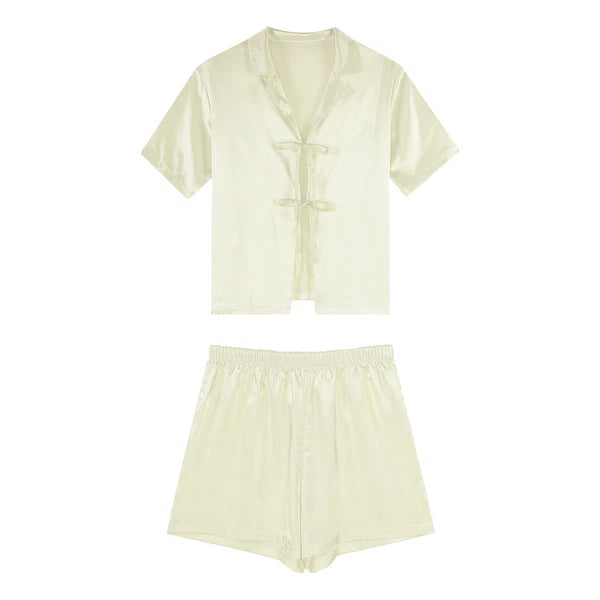 Women Nightwear Casual Pajamas Set Soft Sleepwear Ice Cool Homewear Summer