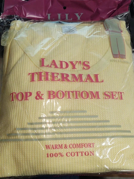 WOMEN'S Thermal TOP & BOTTOM SET Waffle Knit Long Johns Warm Underwear PJ'S 2pcs