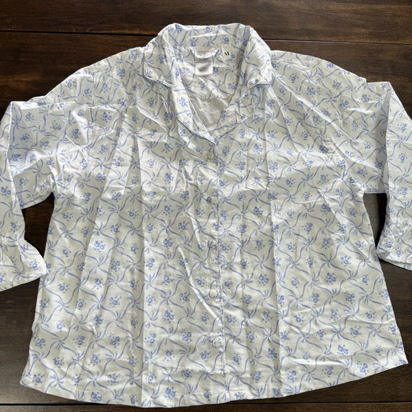 POTTERY BARN LoveShackFancy FLORAL TRELLIS SATEEN PAJAMA SET~PINK & BLUE AVAIL