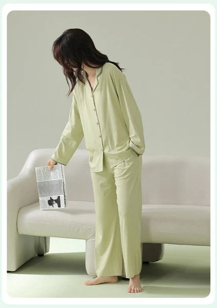 Women's Pajamas Antibacterial Dust Mite Resistant Solid Color Homewear Pajamas-