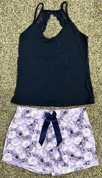 Women's talulah blue top with purple shorts  pajama set