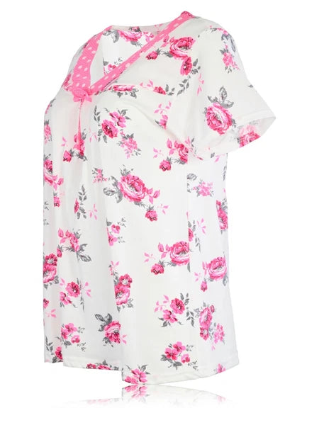 JEFFRICO Womens Capri Pajama Set 2 Piece Short Sleeve Top & Capri Pants  801C