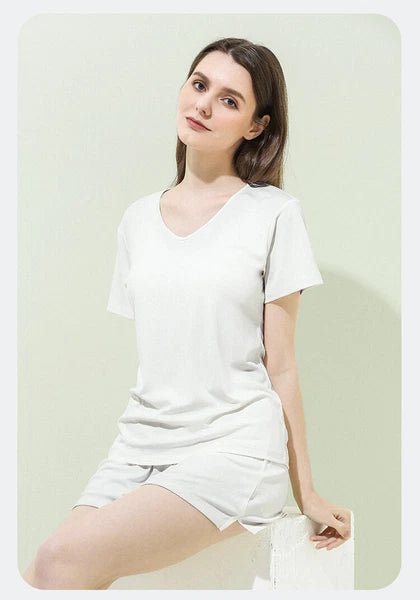Women's Pajama Set Simple Casual Summer Comfortable Breathable Short Sleeve