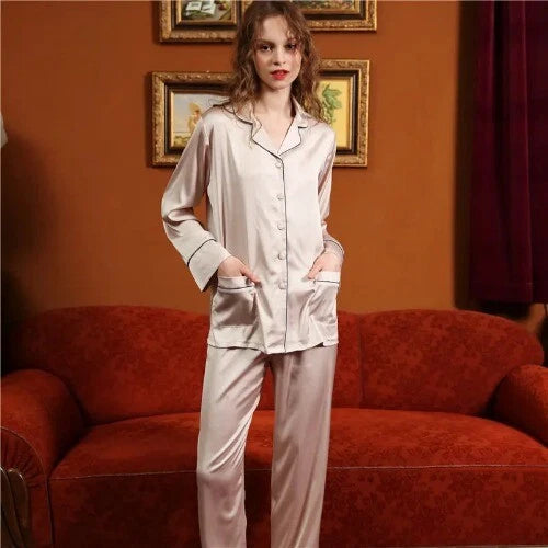 100% Silk Pajamas Women's Silk Pajamas Mulberry Silk Pajamas Pants Set