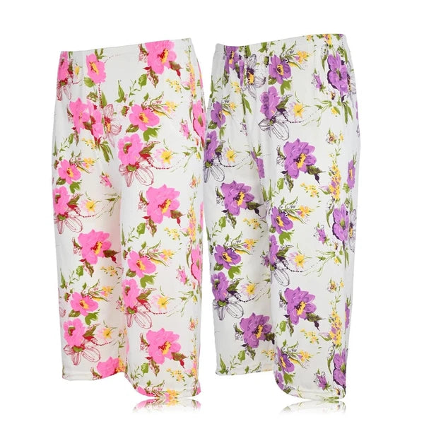 JEFFRICO Womens 2 Pack Capri Set Sleepwear Soft Pajamas Sleep Nightshirts 804C