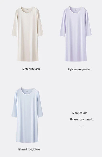 Fashion Spring Women's Three Quarter Sleeves Breathable Comfortable Nightgown Clothing-