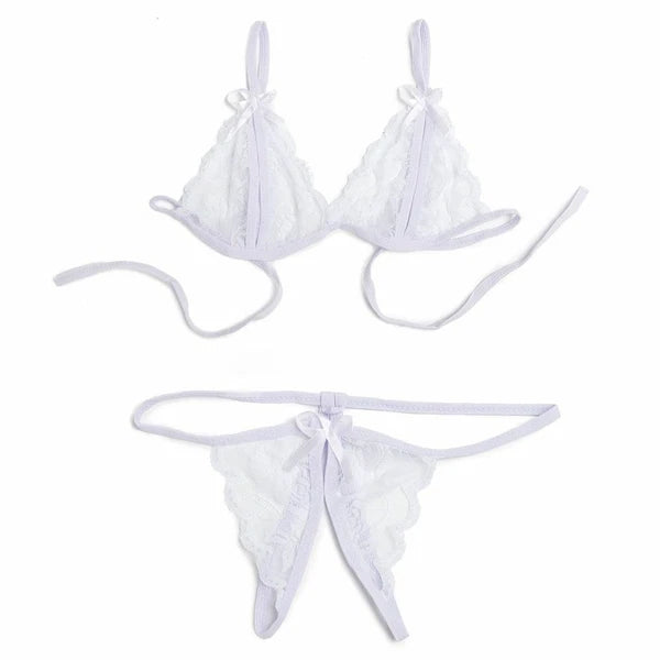 Sexy Lingerie Lace Bra G-string Thong Set Babydoll Sleepwear Underwear Nightwear
