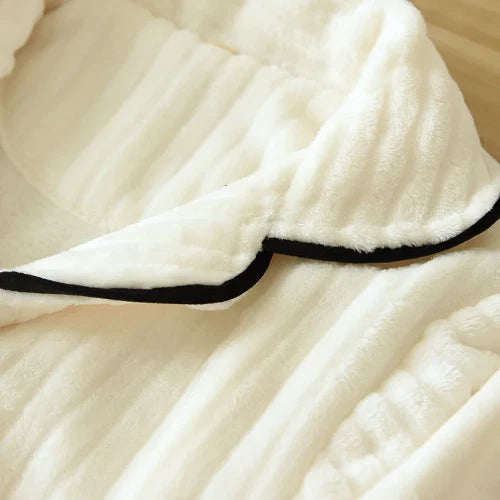 Warm Coral Fleece Pajamas Women Flannel Couple  Lapel Home Men's Sleepwear Suit