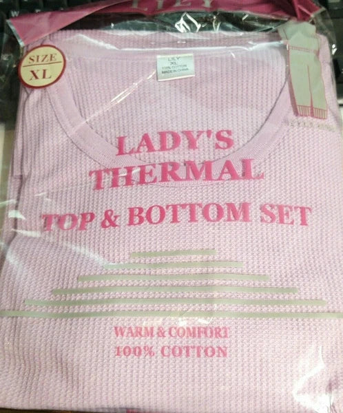 WOMEN'S Thermal TOP & BOTTOM SET Waffle Knit Long Johns Warm Underwear PJ'S 2pcs