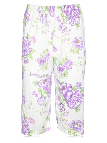 JEFFRICO Womens Capri Pajama Set 2 Piece Short Sleeve Top & Capri Pants 812C