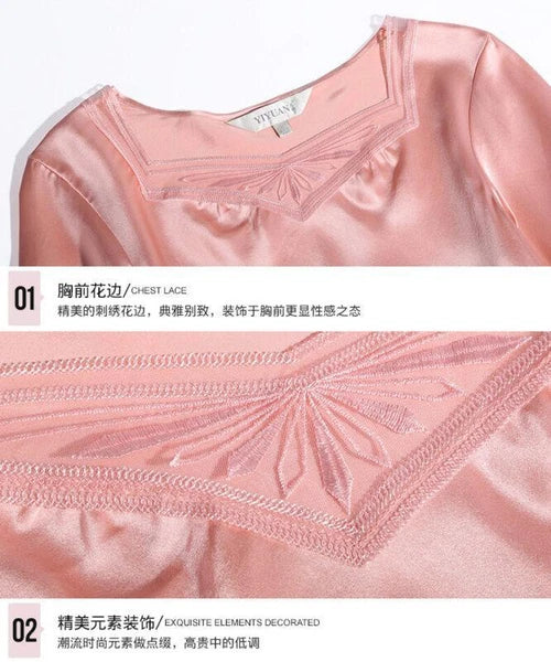 New Women Silk Pajamas Set,2 pcs,100% Mulberry Silk Sleepwear Nightwear U7130