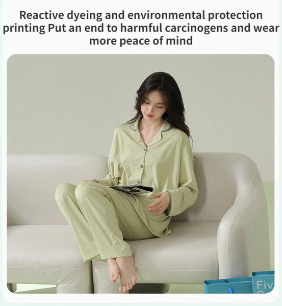 Women's Pajamas Antibacterial Dust Mite Resistant Solid Color Homewear Pajamas-