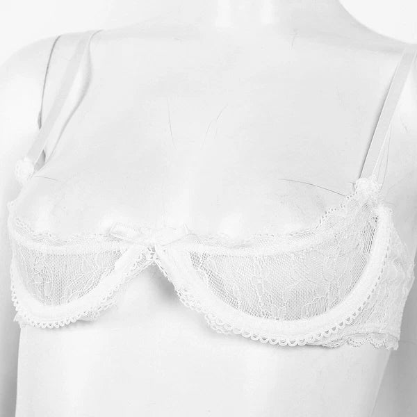 FEESHOW Sexy Lingerie Set Women Open Cup Bra Briefs Panties Babydoll AU